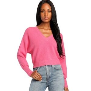 Falling for Knit Hot Pink Long Sleeve Pullover Sweater Top S